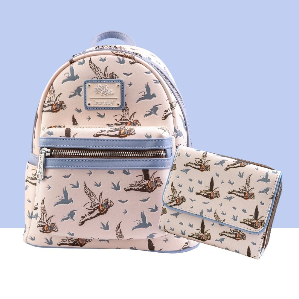 Loungefly The Wizard of Oz Flying Monkeys AOP Mini Backpack & Wallet Set NWT